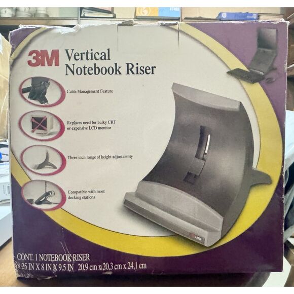 3M™️ LX550 Adjustable Notebook Riser, Black - Picture 4 of 4